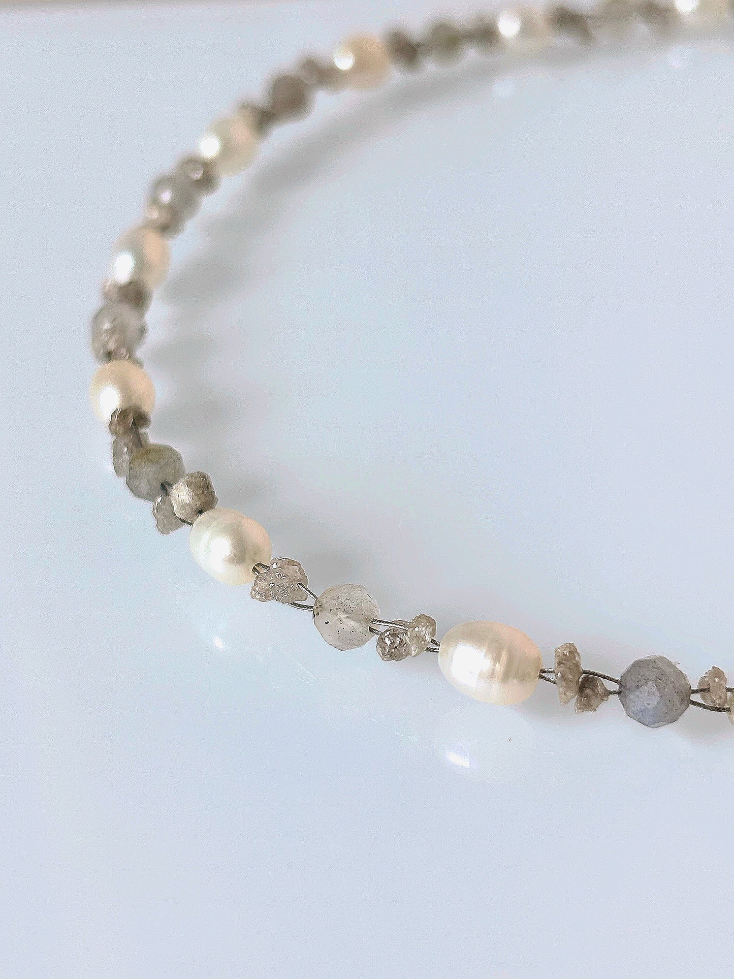 Naszyjnik RAW DIAMOND | MOONSTONE | PEARL