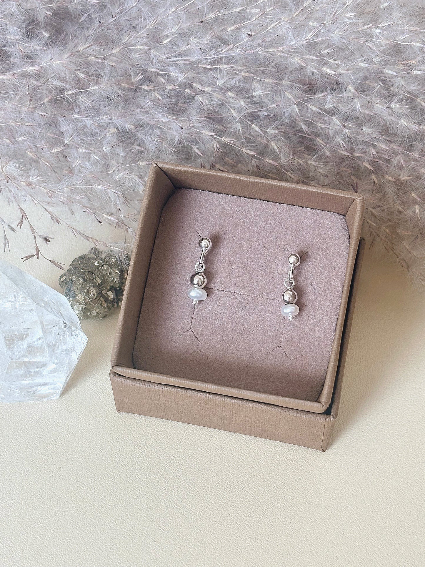 Kolczyki SILVER DOT | PEARL