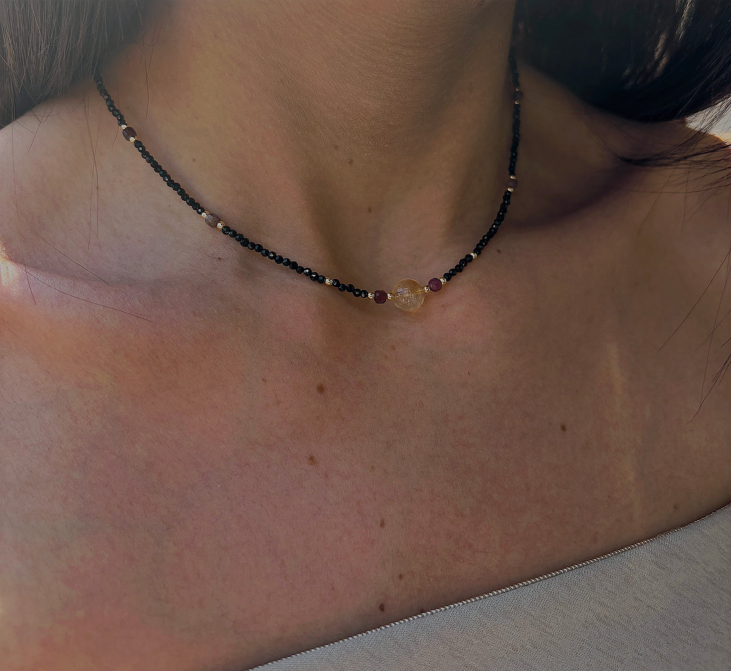 Naszyjnik ONYX | SPINEL | TOURMALINE | CITRINE