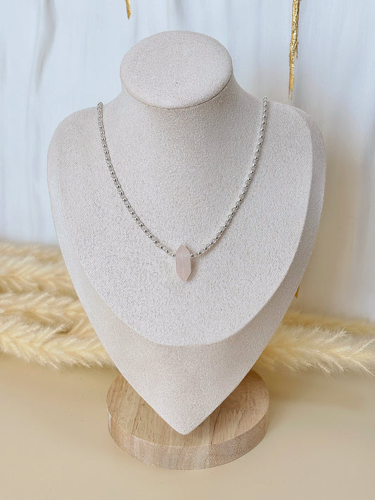 Naszyjnik ROSE QUARTZ | ROCK CRYSTAL