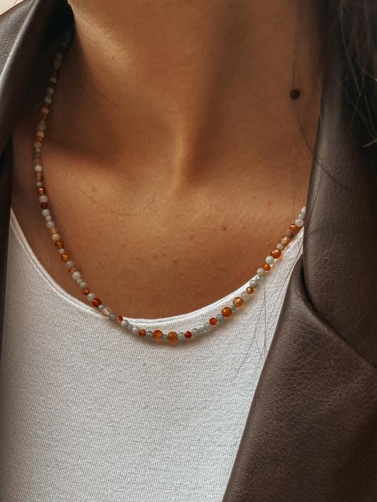 Naszyjnik AMAZONITE | CARNELIAN