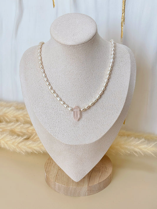 Naszyjnik PEARL | ROSE QUARTZ