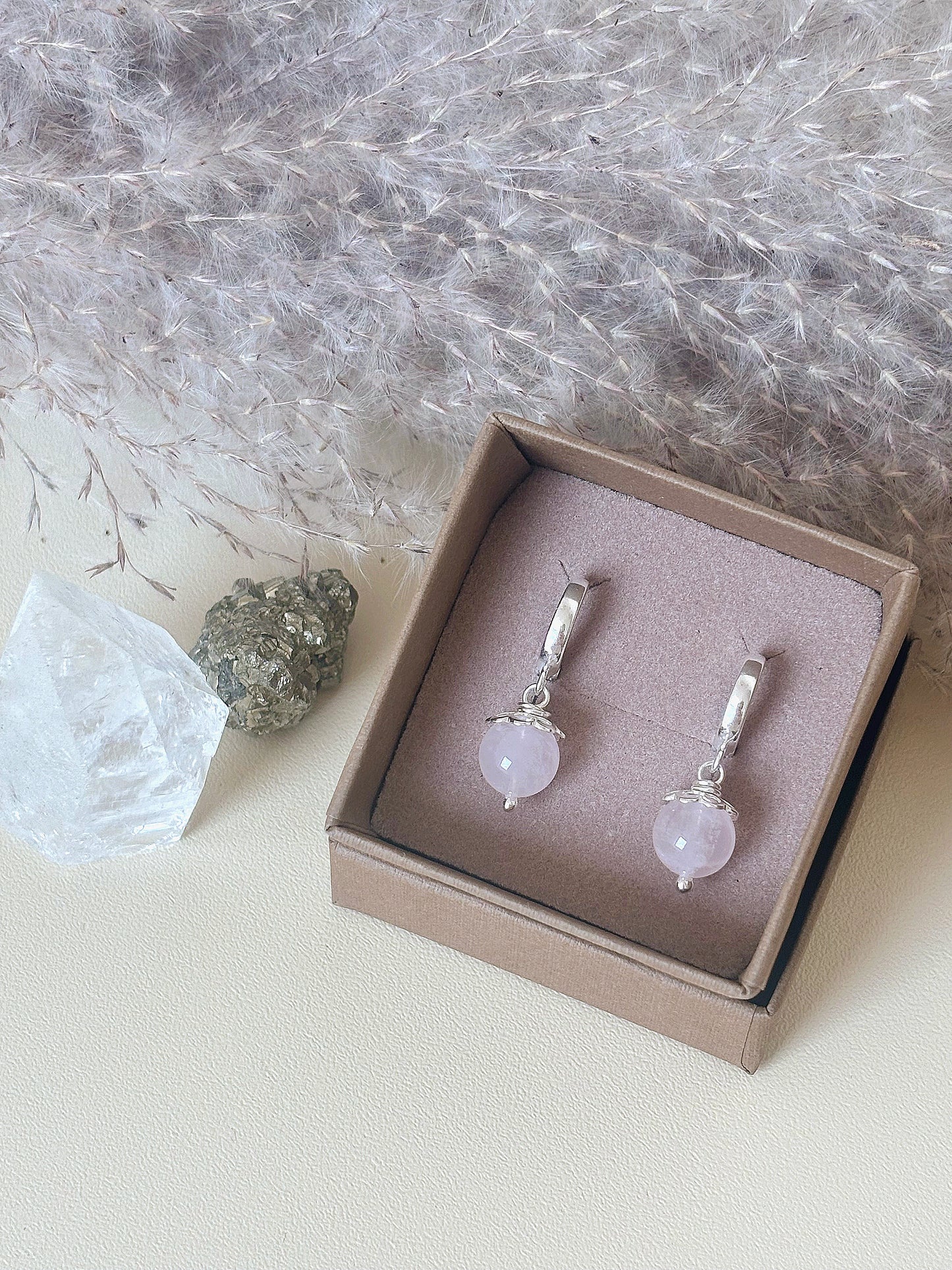 Kolczyki ROSE QUARTZ