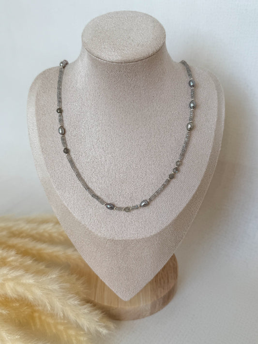 Naszyjnik LABRADORITE | PEARL