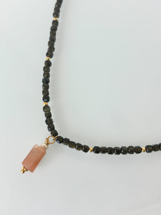 Naszyjnik GOLD SHEEN OBSIDIAN no.1