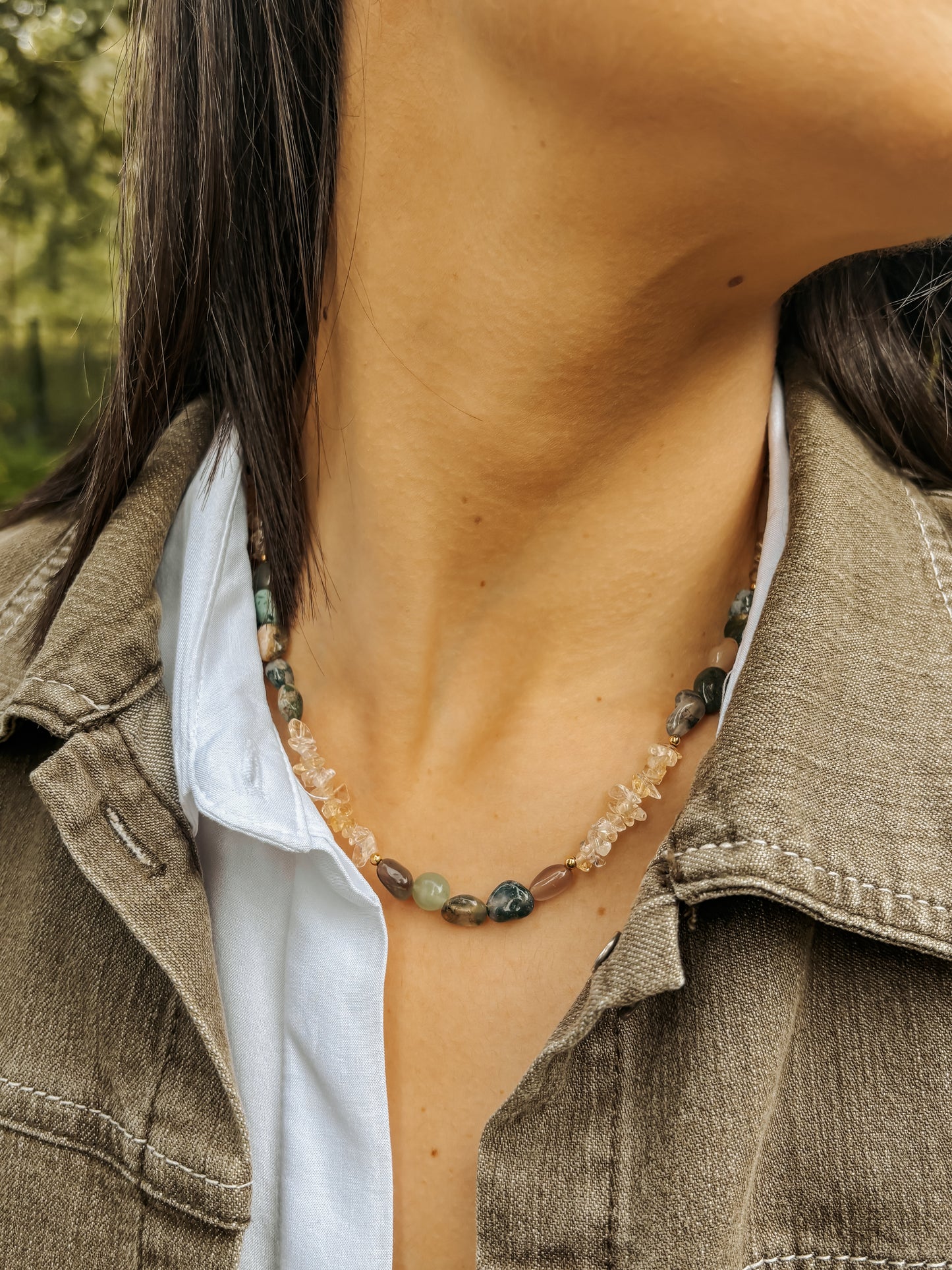 Naszyjnik INDIAN AGATE | CITRINE