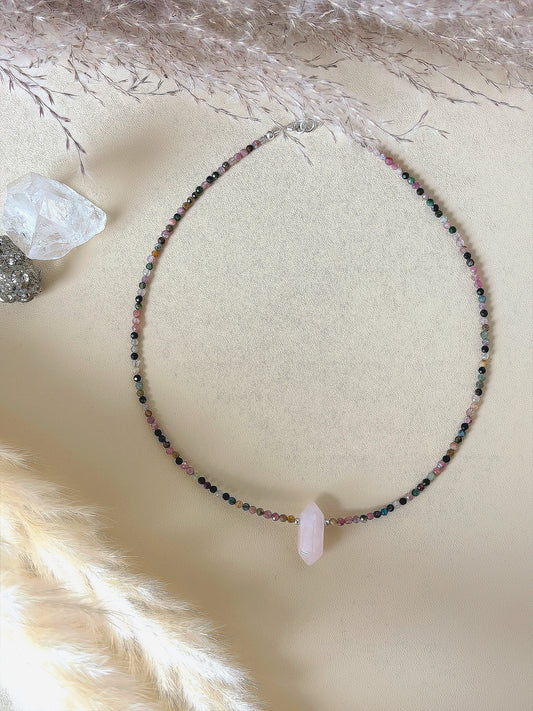 Naszyjnik COLOR TOURMALINE | ROSE QUARTZ
