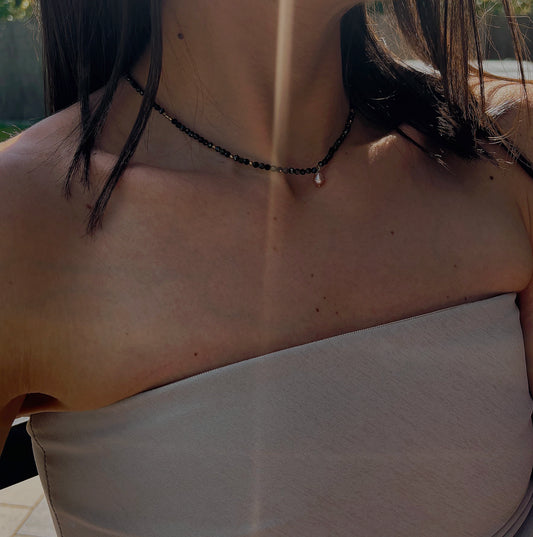 Naszyjnik GOLD SHEEN OBSIDIAN | SPINEL | PEARL