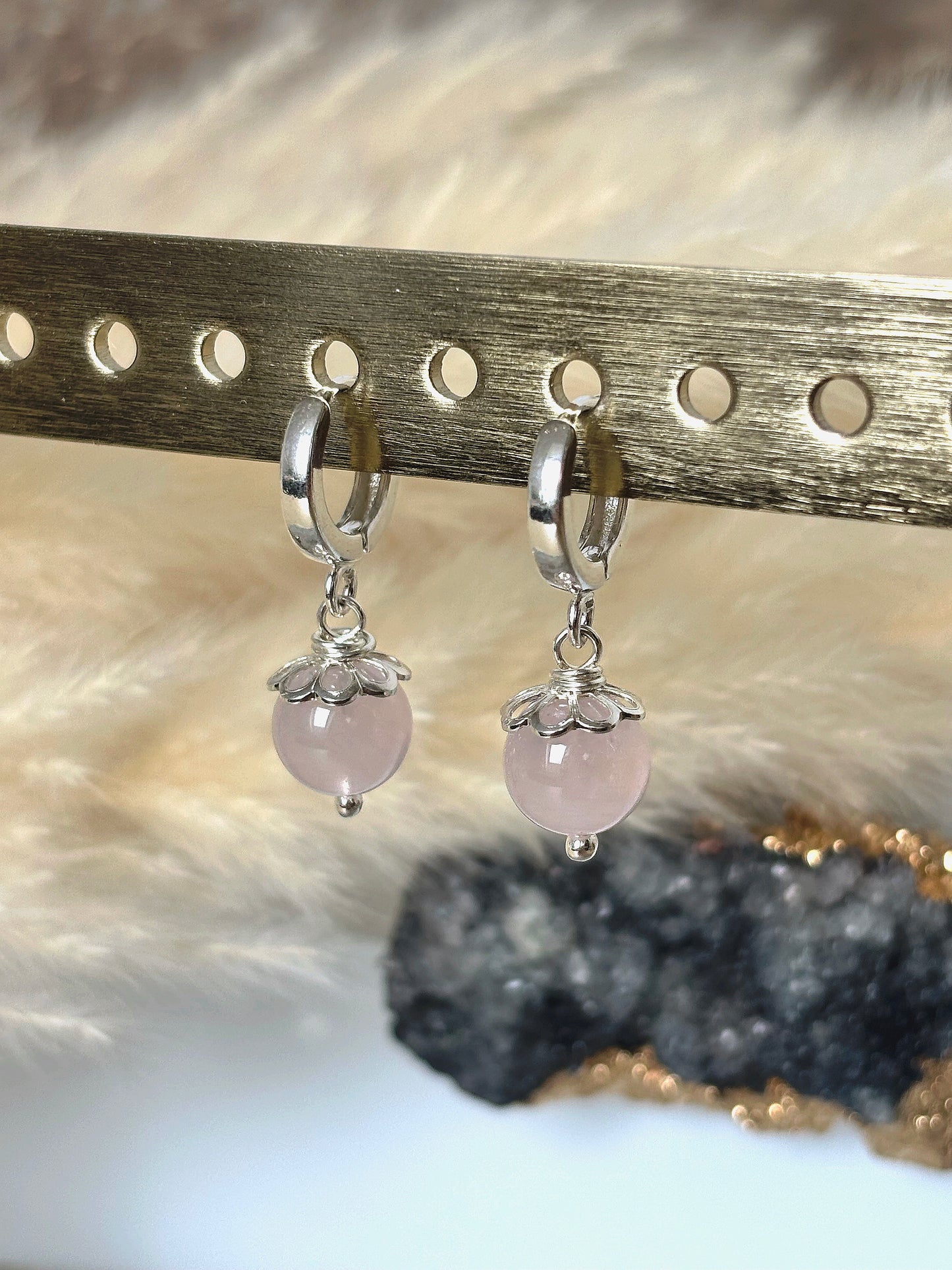 Kolczyki ROSE QUARTZ