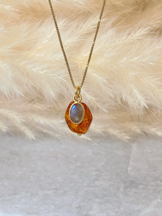 Naszyjnik AMBER | LABRADORITE