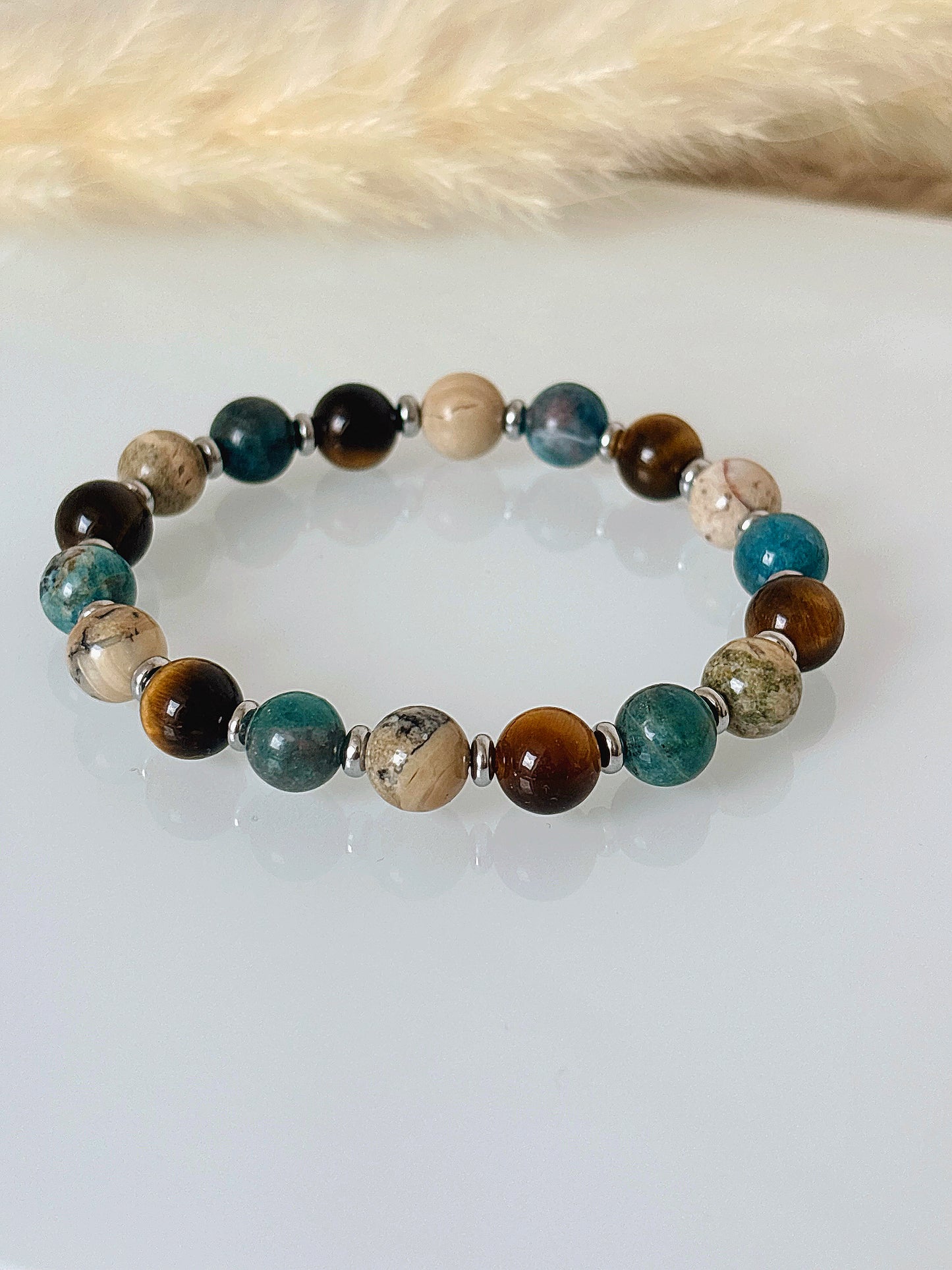 Bransoletka TIGER’S EYE | AFRICAN OPAL | APATITE