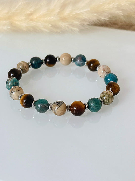 Bransoletka TIGER’S EYE | AFRICAN OPAL | APATITE