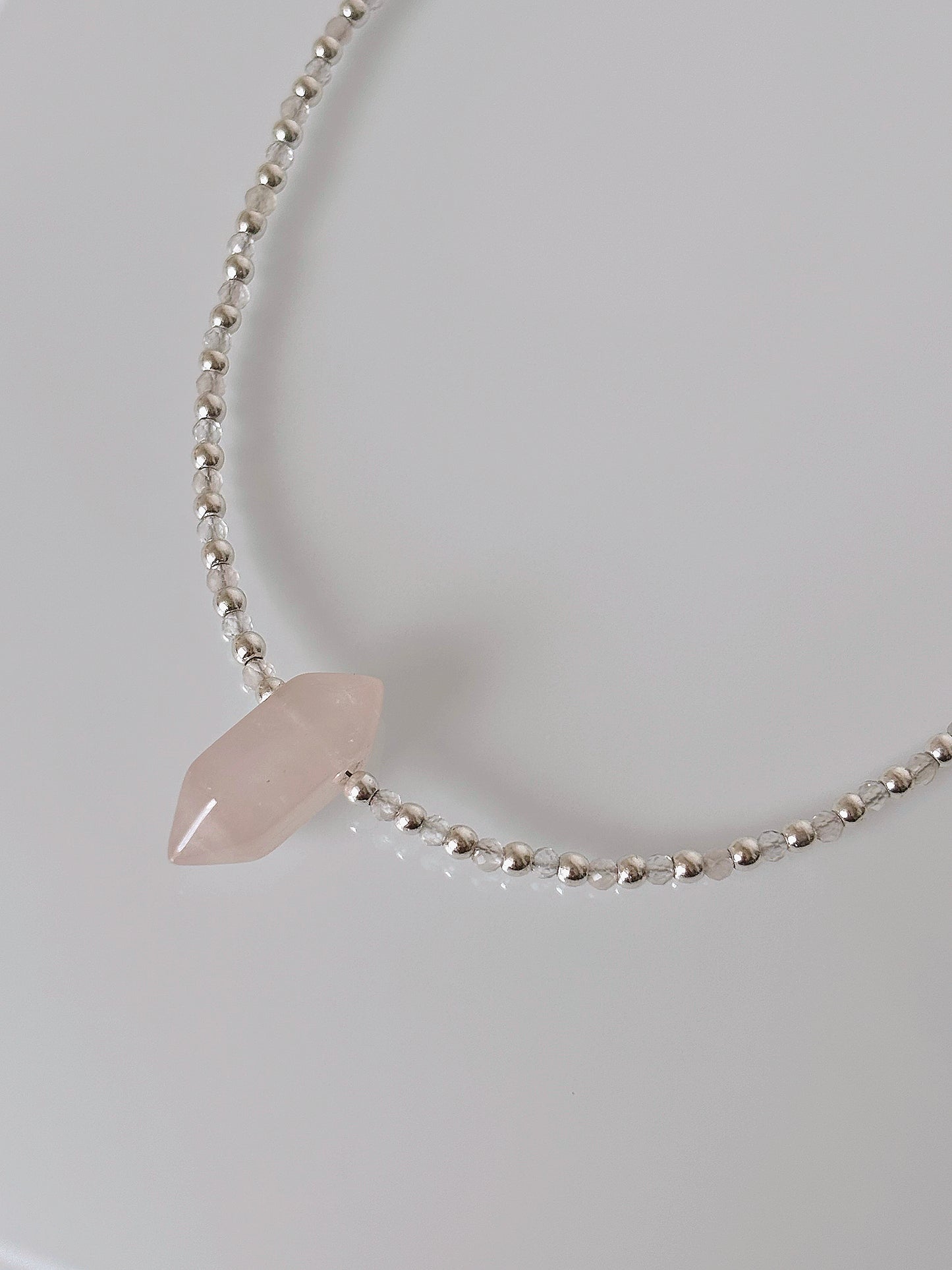 Naszyjnik ROSE QUARTZ | ROCK CRYSTAL