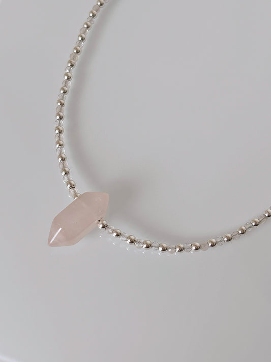 Naszyjnik ROSE QUARTZ | ROCK CRYSTAL