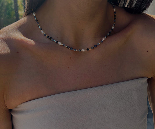 Naszyjnik SODALITE | PEARL | HEMATITE