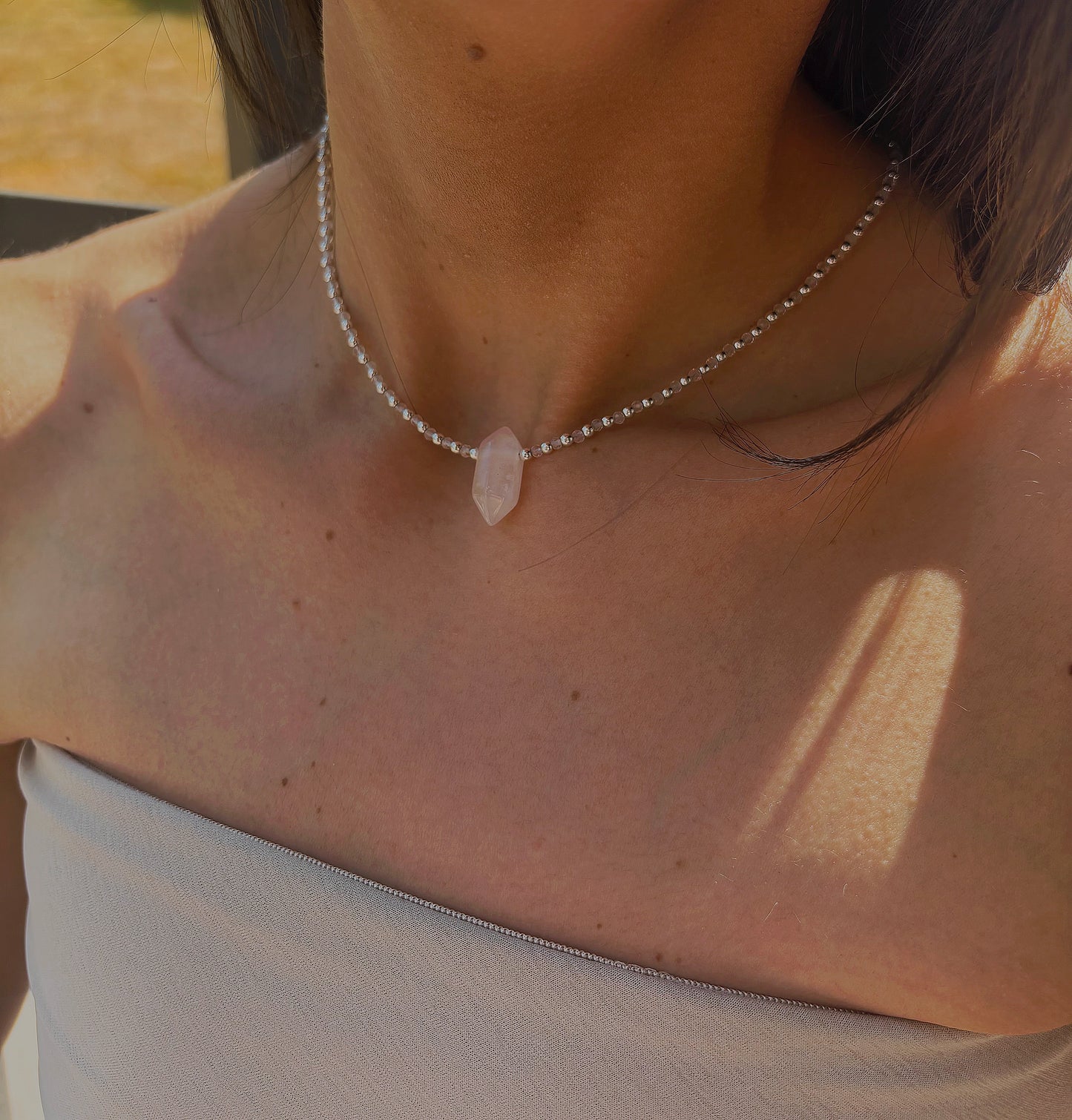 Naszyjnik ROSE QUARTZ | ROCK CRYSTAL