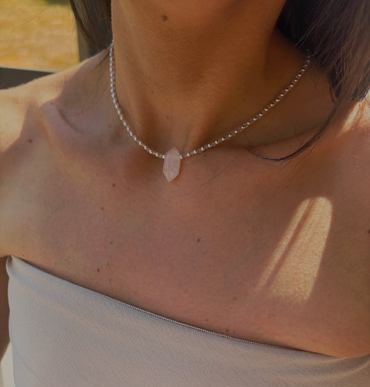 Naszyjnik ROSE QUARTZ | ROCK CRYSTAL