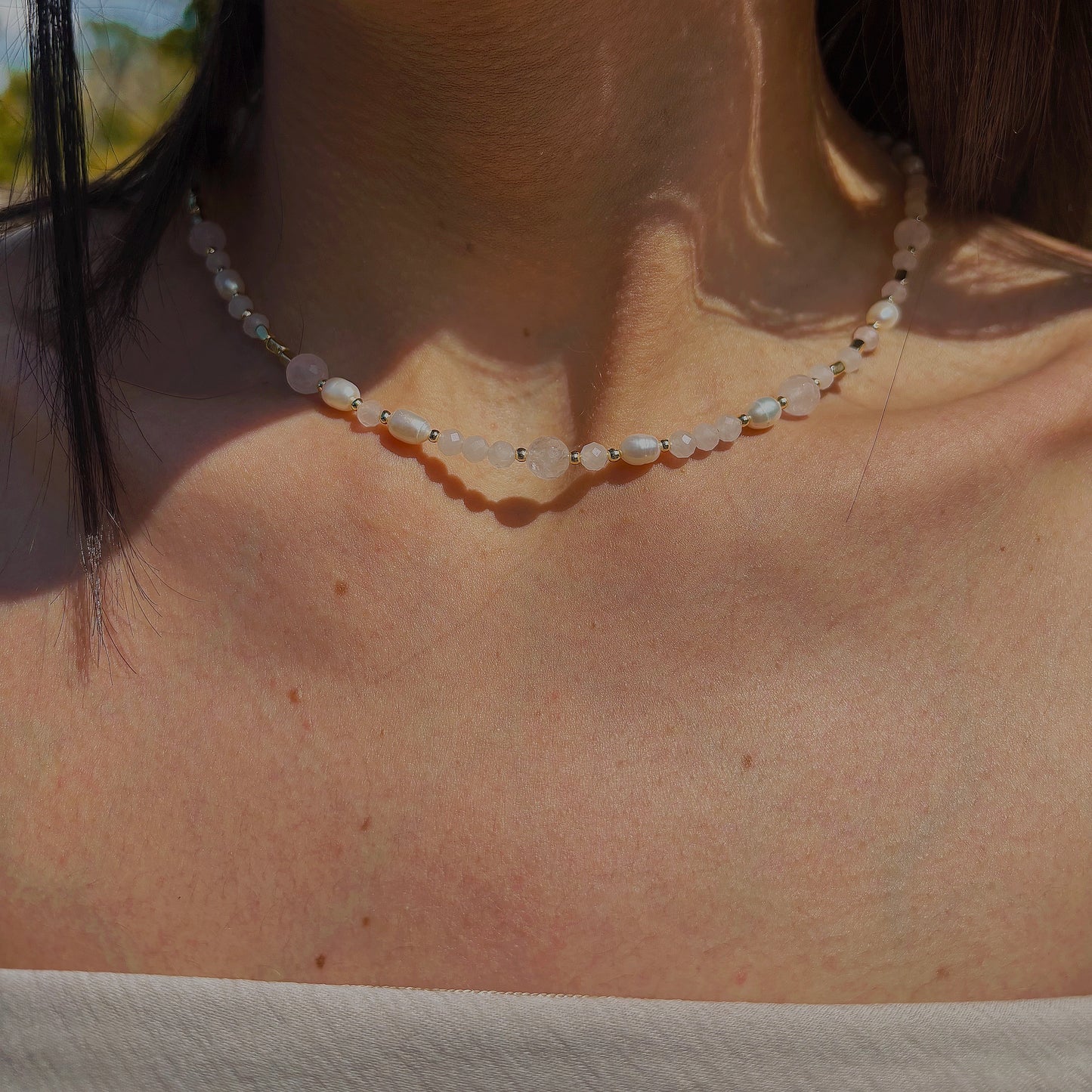 Naszyjnik ROSE QUARTZ | PEARL no.1
