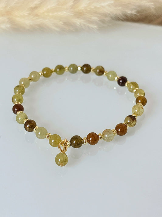 Bransoletka GREEN GARNET | HEMATITE