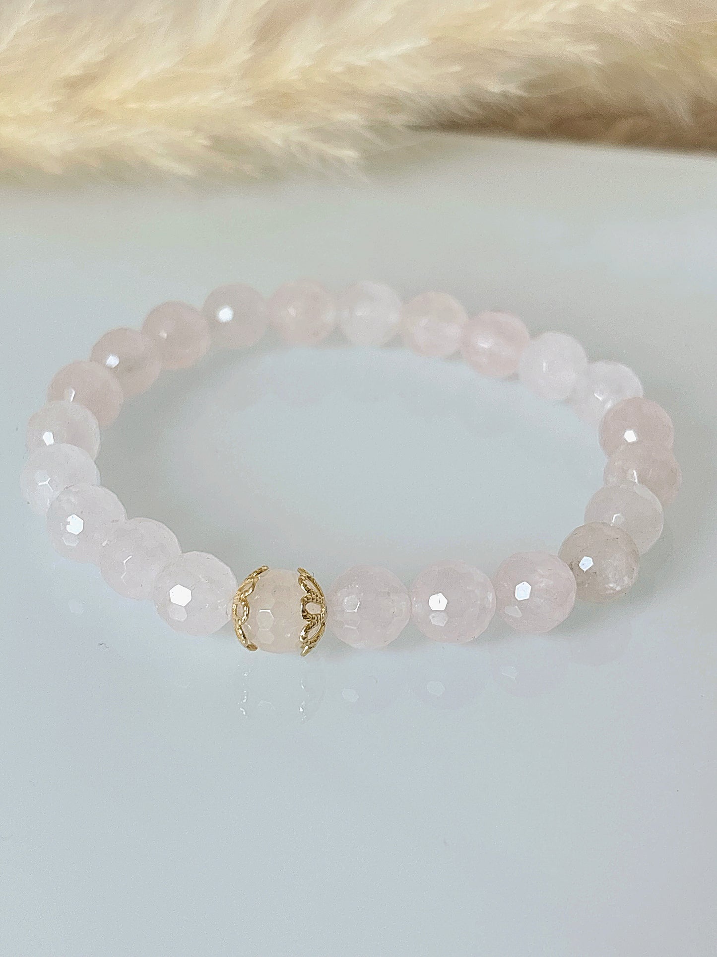Bransoletka FLOWER ROSE QUARTZ
