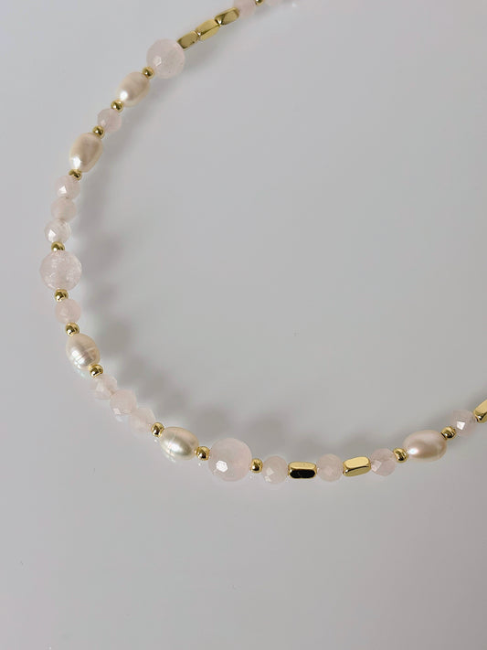 Naszyjnik ROSE QUARTZ | PEARL no.1