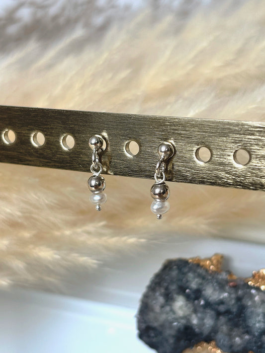 Kolczyki SILVER DOT | PEARL