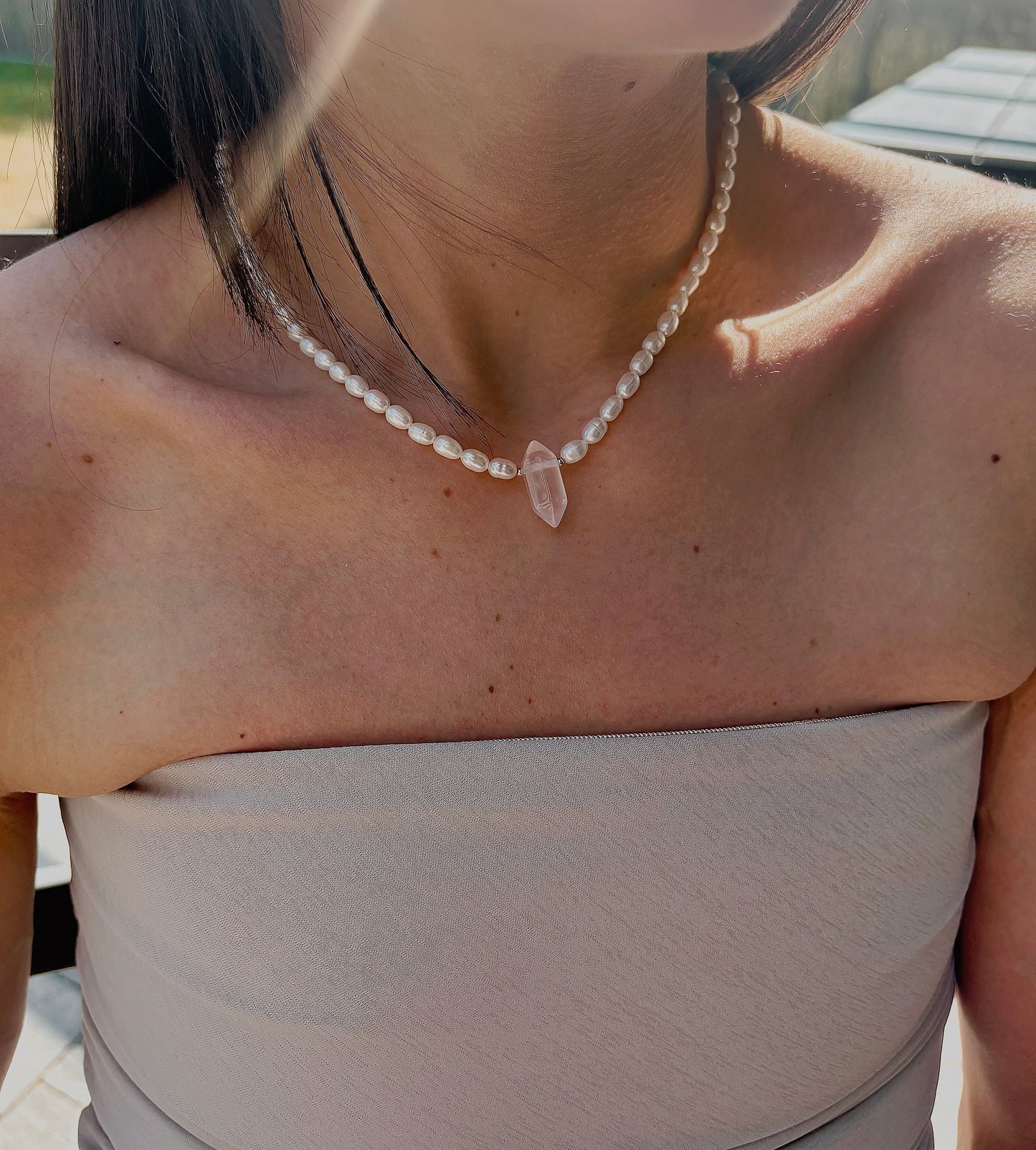 Naszyjnik PEARL | ROSE QUARTZ