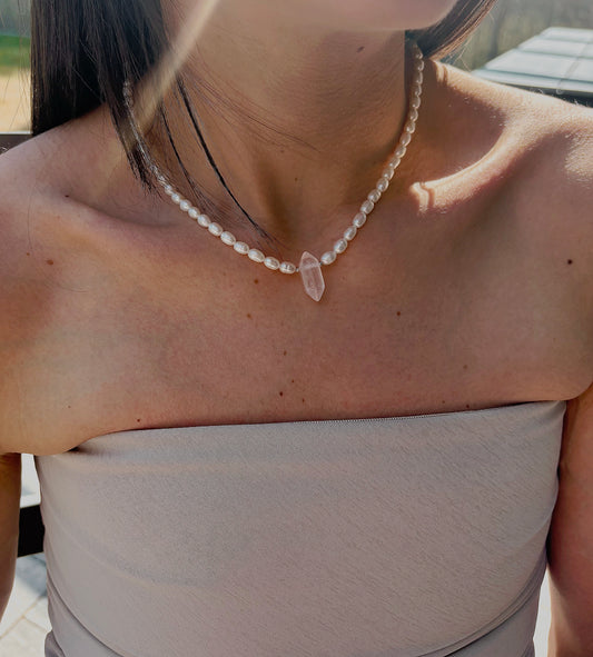 Naszyjnik PEARL | ROSE QUARTZ