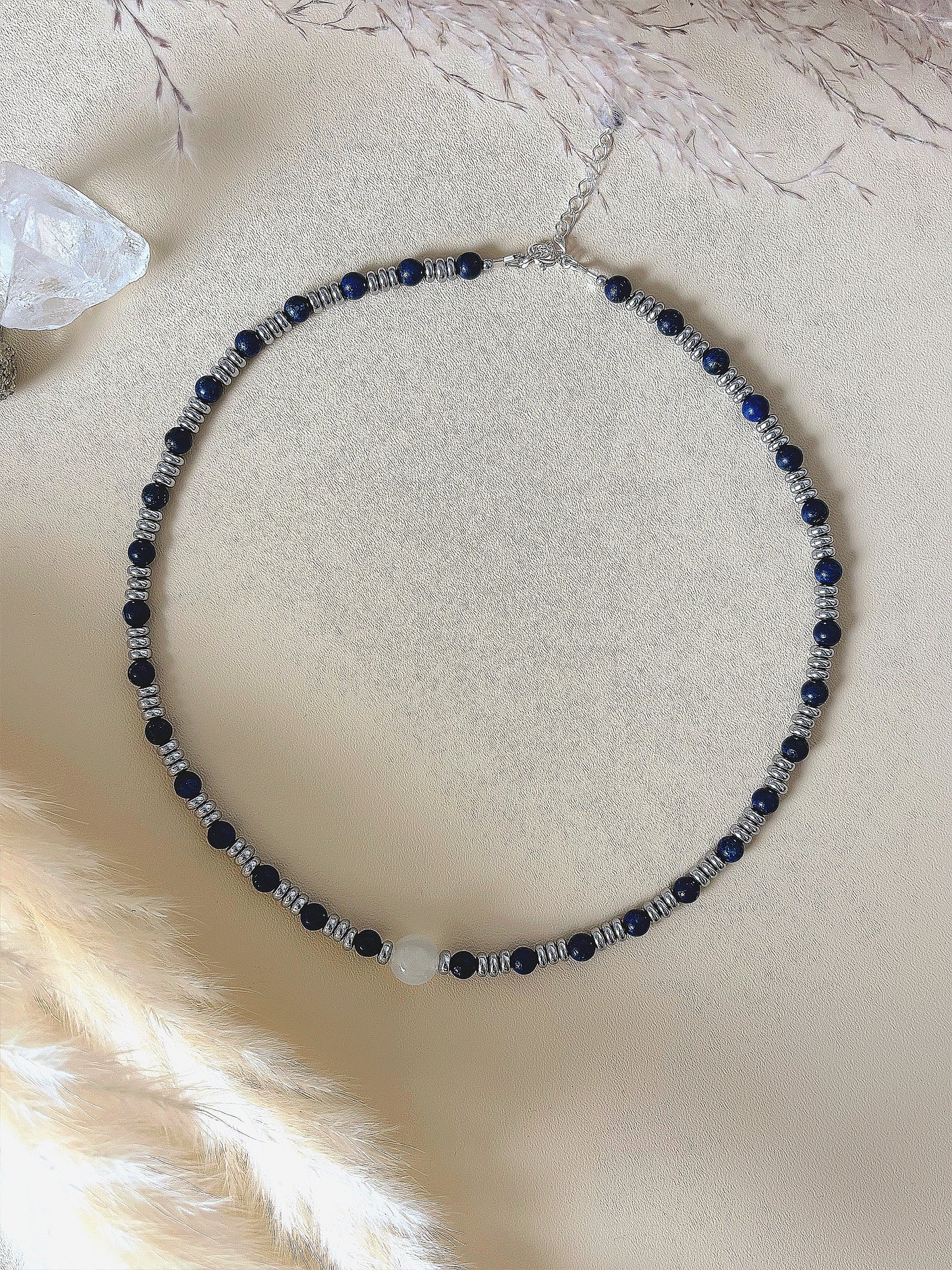 Naszyjnik LAPIS LAZULI | MOONSTONE | HEMATITE
