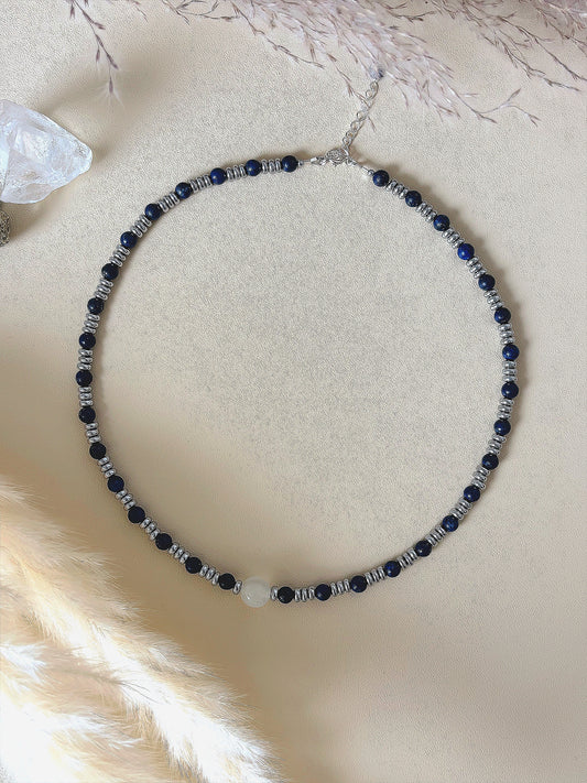 Naszyjnik LAPIS LAZULI | MOONSTONE | HEMATITE