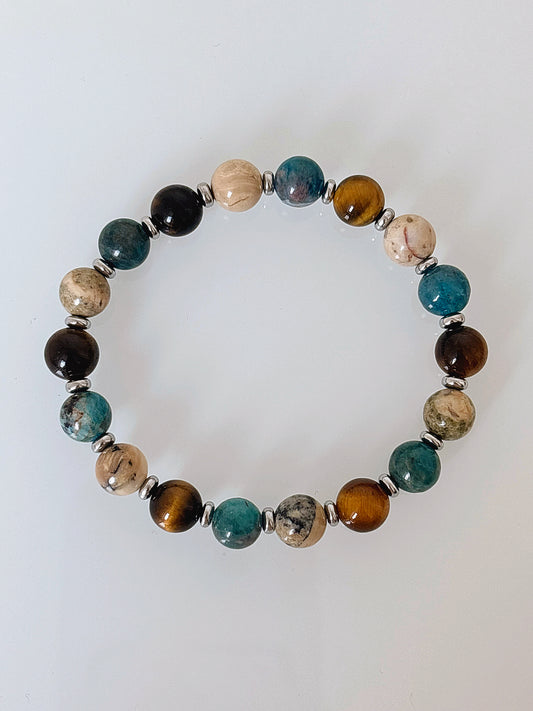 Bransoletka TIGER’S EYE | AFRICAN OPAL | APATITE