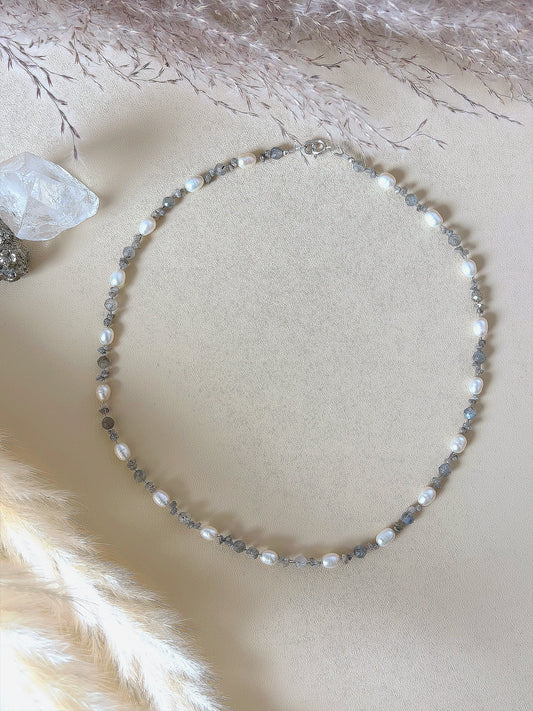 Naszyjnik RAW DIAMOND | MOONSTONE | PEARL