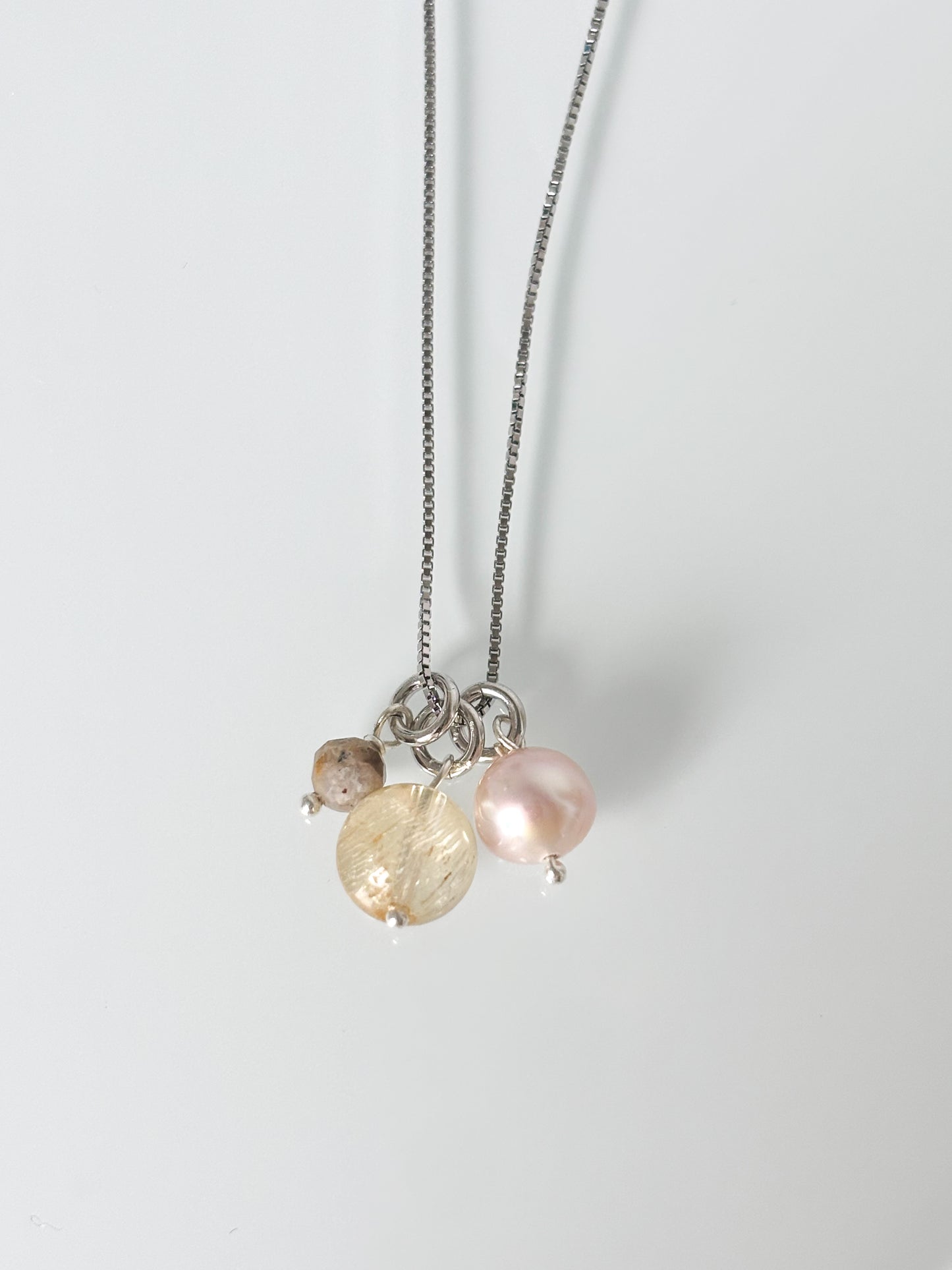Naszyjnik CITRINE | PEARL | PINK OPAL